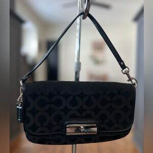 Coach Kristin Signature Op Art Black Shoulder Bag or Wristlet